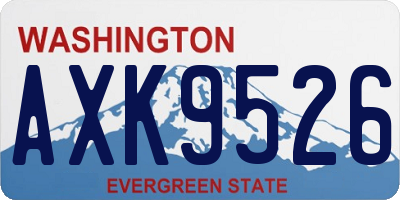 WA license plate AXK9526
