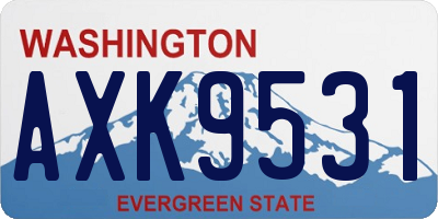WA license plate AXK9531