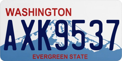 WA license plate AXK9537