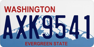 WA license plate AXK9541