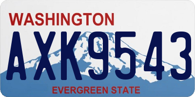 WA license plate AXK9543