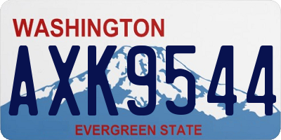 WA license plate AXK9544