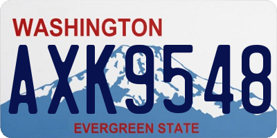 WA license plate AXK9548