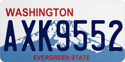 WA license plate AXK9552