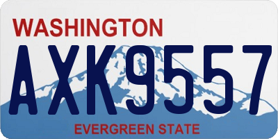 WA license plate AXK9557