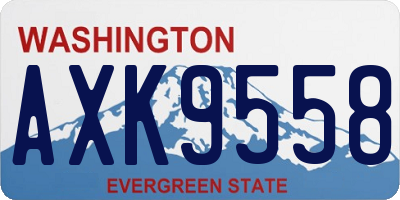 WA license plate AXK9558