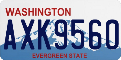 WA license plate AXK9560