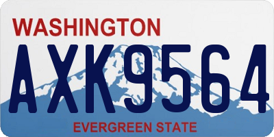 WA license plate AXK9564