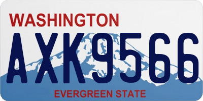 WA license plate AXK9566