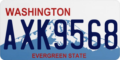 WA license plate AXK9568