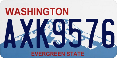 WA license plate AXK9576