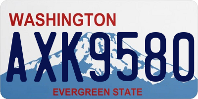 WA license plate AXK9580