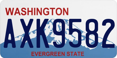 WA license plate AXK9582
