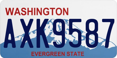 WA license plate AXK9587