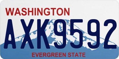 WA license plate AXK9592