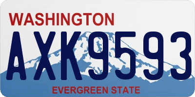 WA license plate AXK9593