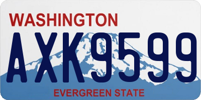 WA license plate AXK9599