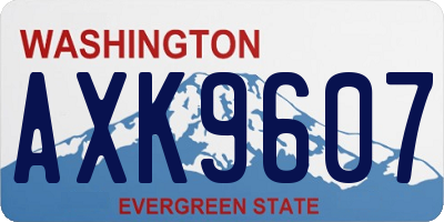 WA license plate AXK9607
