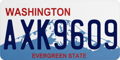 WA license plate AXK9609