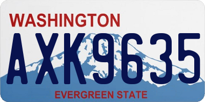 WA license plate AXK9635