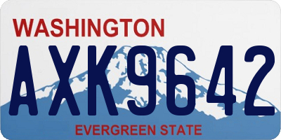 WA license plate AXK9642