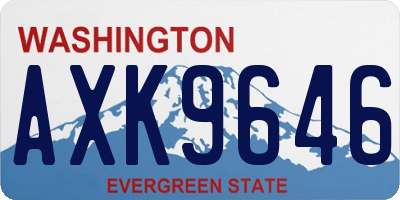 WA license plate AXK9646