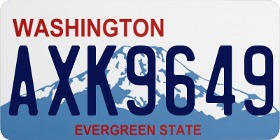 WA license plate AXK9649