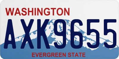 WA license plate AXK9655