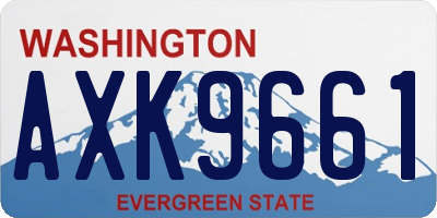 WA license plate AXK9661