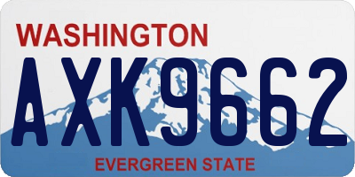 WA license plate AXK9662