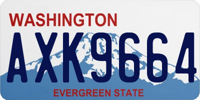 WA license plate AXK9664