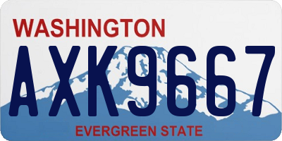 WA license plate AXK9667