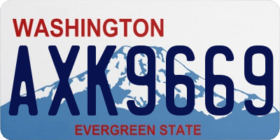 WA license plate AXK9669