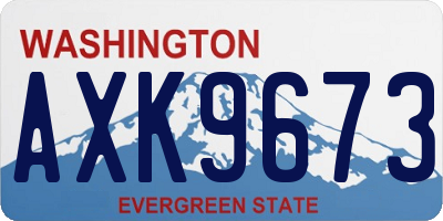 WA license plate AXK9673