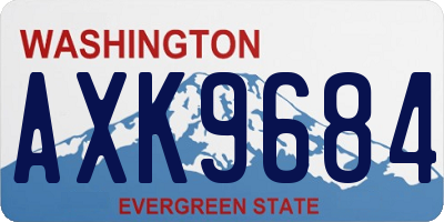 WA license plate AXK9684