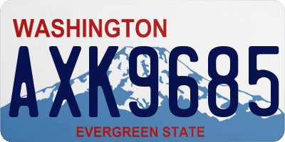 WA license plate AXK9685