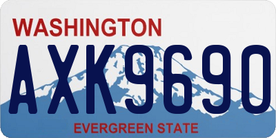 WA license plate AXK9690