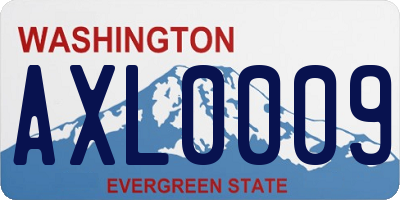 WA license plate AXL0009