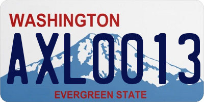 WA license plate AXL0013
