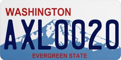WA license plate AXL0020
