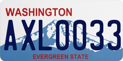 WA license plate AXL0033