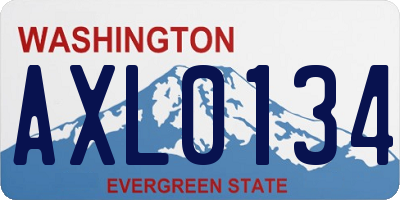 WA license plate AXL0134