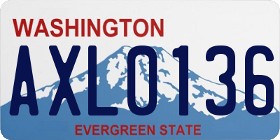 WA license plate AXL0136