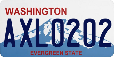 WA license plate AXL0202