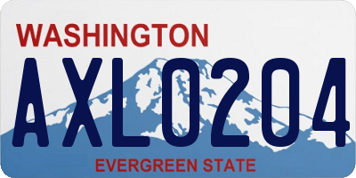 WA license plate AXL0204