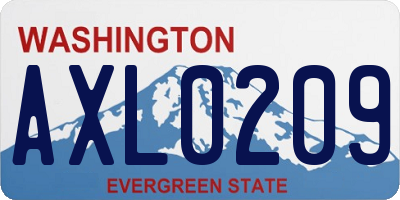 WA license plate AXL0209