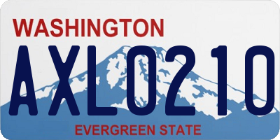 WA license plate AXL0210