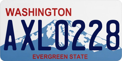 WA license plate AXL0228