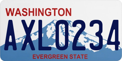 WA license plate AXL0234