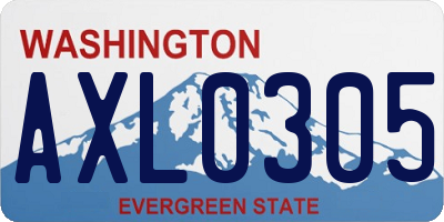 WA license plate AXL0305